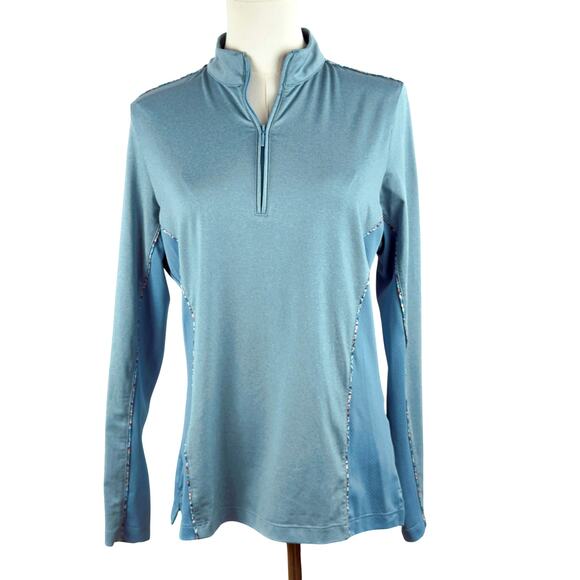 Peter Millar Set Performance Alice Hem Golf Skort 1/4 Zip Shirt Blue Floral - Picture 3 of 11